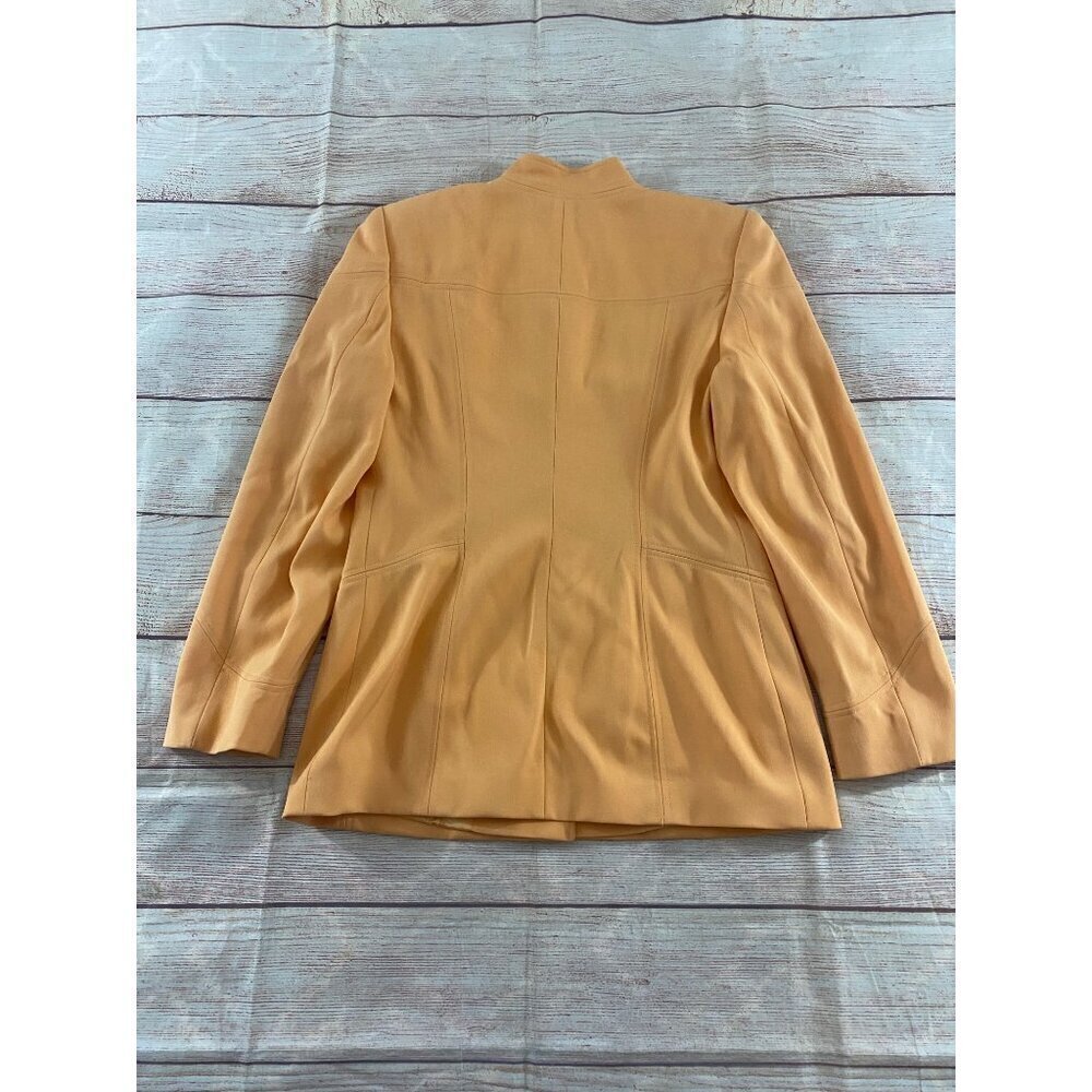 Vintage Escada By Margaretha Ley Orange Creamsicle Button Front Wool Coat - 38 - Picture 9 of 14